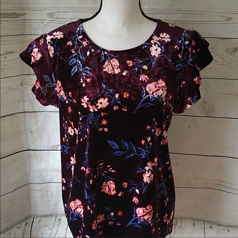 a.n.a floral print blouse, size L
